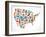 America Map With Many Icons-Marish-Framed Art Print