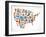 America Map With Many Icons-Marish-Framed Art Print