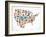 America Map With Many Icons-Marish-Framed Art Print