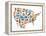 America Map With Many Icons-Marish-Framed Stretched Canvas