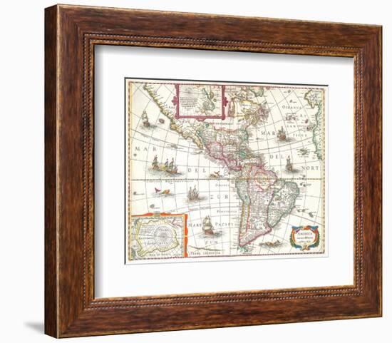 America noviter delineata 1631-Hondio-Framed Premium Giclee Print