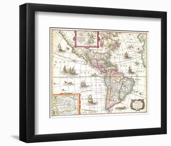 America noviter delineata 1631-Hondio-Framed Premium Giclee Print