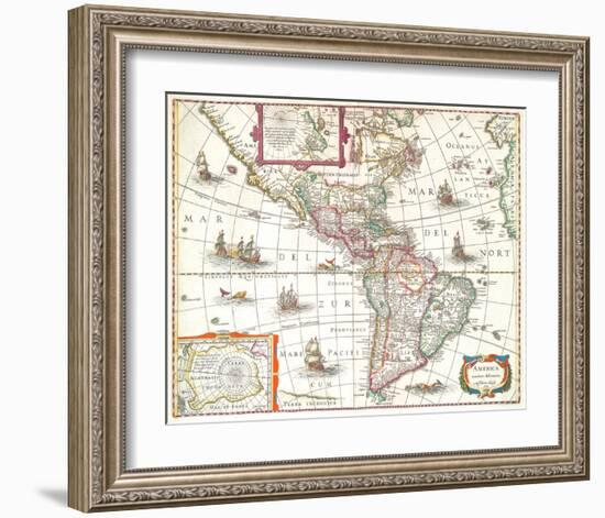 America noviter delineata 1631-Hondio-Framed Art Print