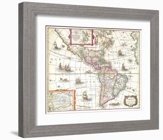 America noviter delineata 1631-Hondio-Framed Art Print