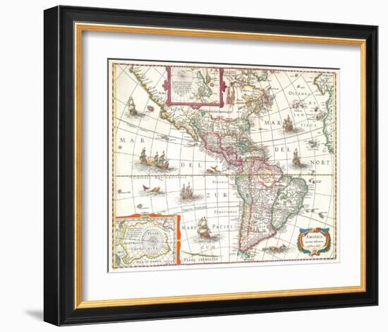 America noviter delineata 1631-Hondio-Framed Art Print