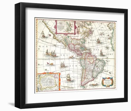 America noviter delineata 1631-Hondio-Framed Art Print