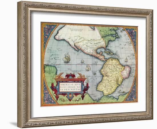 America, or the New World: From the 'Theatrum Orbis Terrarum' by Abraham Ortelius, 1570', 1570-Abraham Ortelius-Framed Giclee Print