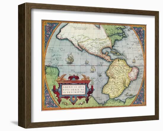 America, or the New World: From the 'Theatrum Orbis Terrarum' by Abraham Ortelius, 1570', 1570-Abraham Ortelius-Framed Giclee Print