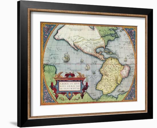 America, or the New World: From the 'Theatrum Orbis Terrarum' by Abraham Ortelius, 1570', 1570-Abraham Ortelius-Framed Giclee Print