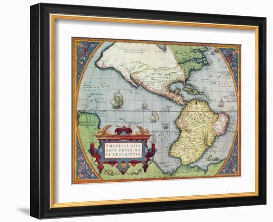 America, or the New World: From the 'Theatrum Orbis Terrarum' by Abraham Ortelius, 1570', 1570-Abraham Ortelius-Framed Giclee Print