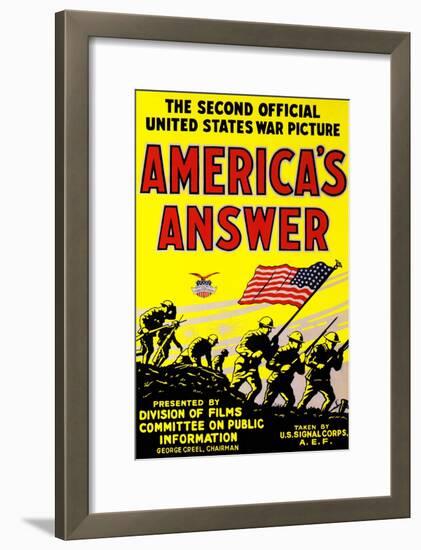 America's Answer. the Second Official United States War Picture-null-Framed Art Print