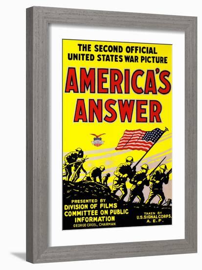 America's Answer. the Second Official United States War Picture-null-Framed Art Print