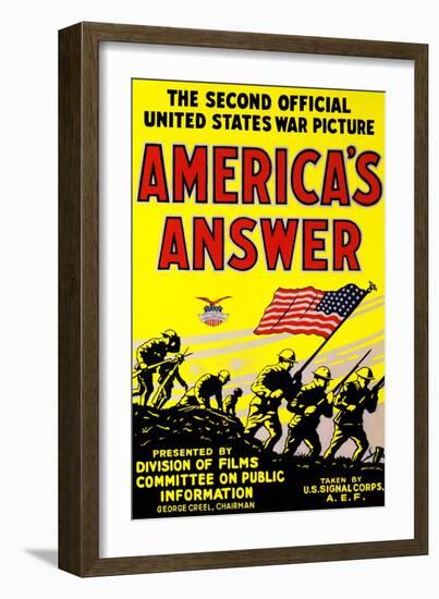 America's Answer. the Second Official United States War Picture-null-Framed Art Print
