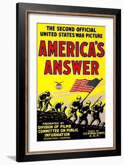 America's Answer. the Second Official United States War Picture-null-Framed Art Print