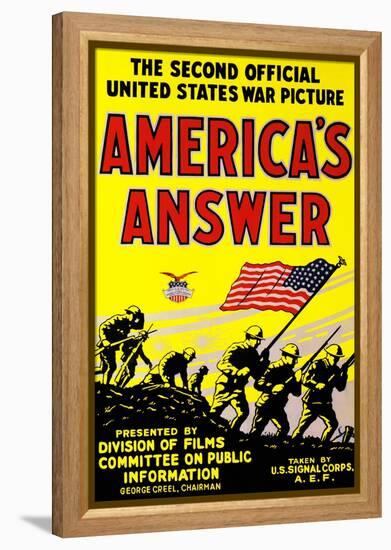 America's Answer. the Second Official United States War Picture-null-Framed Stretched Canvas