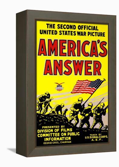 America's Answer. the Second Official United States War Picture-null-Framed Stretched Canvas