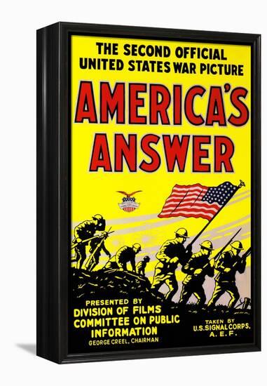 America's Answer. the Second Official United States War Picture-null-Framed Stretched Canvas