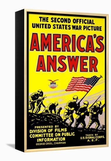 America's Answer. the Second Official United States War Picture-null-Framed Stretched Canvas