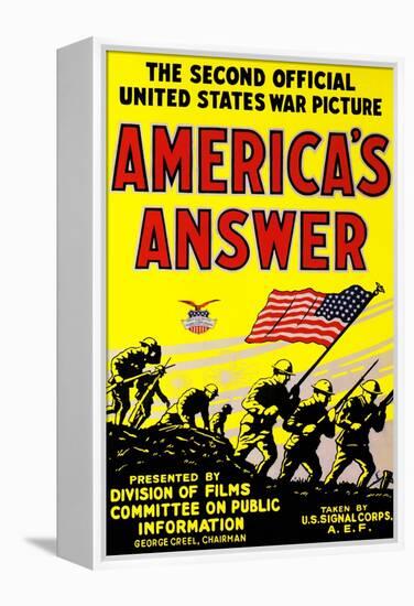 America's Answer. the Second Official United States War Picture-null-Framed Stretched Canvas
