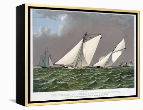 America's Cup, 1885-Currier & Ives-Framed Premier Image Canvas