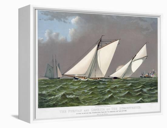 America's Cup, 1885-Currier & Ives-Framed Premier Image Canvas