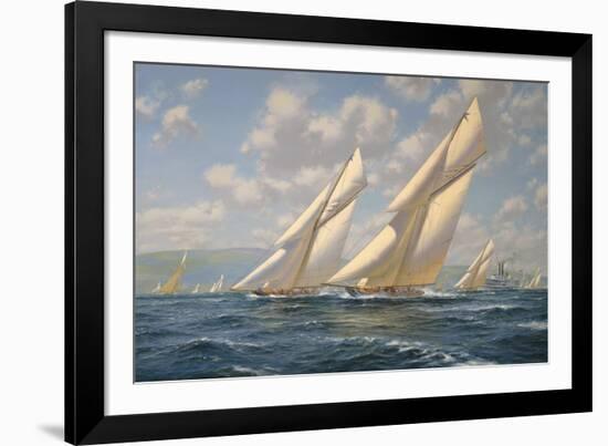 America's Cup 1901- Columbia v Shamrock II-Roy Cross-Framed Giclee Print