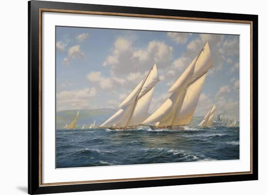 America's Cup 1901- Columbia v Shamrock II-Roy Cross-Framed Giclee Print