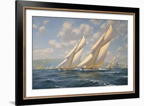 America's Cup 1901- Columbia v Shamrock II-Roy Cross-Framed Giclee Print