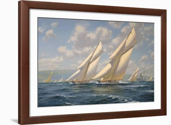 America's Cup 1901- Columbia v Shamrock II-Roy Cross-Framed Giclee Print