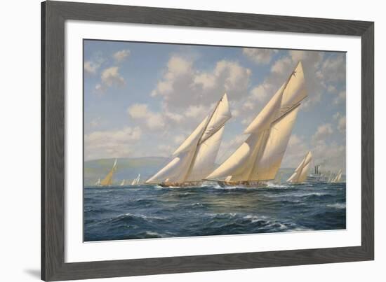 America's Cup 1901- Columbia v Shamrock II-Roy Cross-Framed Giclee Print