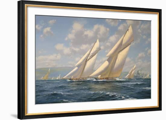 America's Cup 1901- Columbia v Shamrock II-Roy Cross-Framed Giclee Print