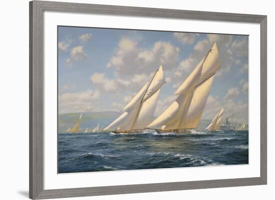 America's Cup 1901- Columbia v Shamrock II-Roy Cross-Framed Giclee Print