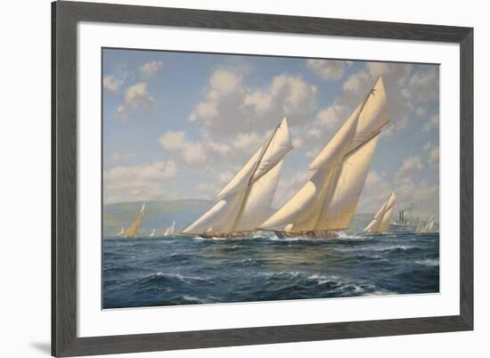 America's Cup 1901- Columbia v Shamrock II-Roy Cross-Framed Giclee Print