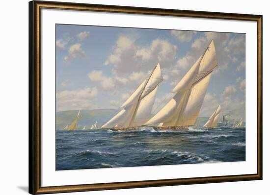 America's Cup 1901- Columbia v Shamrock II-Roy Cross-Framed Giclee Print