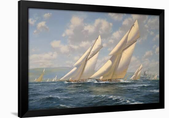 America's Cup 1901- Columbia v Shamrock II-Roy Cross-Framed Giclee Print