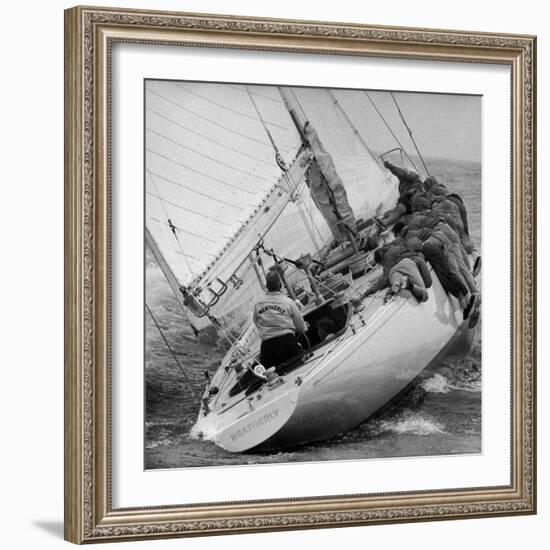 America's Cup Contender Weatherly Racing-George Silk-Framed Photographic Print