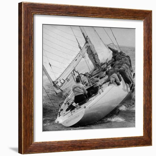 America's Cup Contender Weatherly Racing-George Silk-Framed Photographic Print