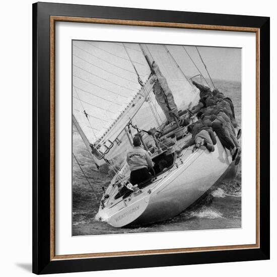 America's Cup Contender Weatherly Racing-George Silk-Framed Photographic Print