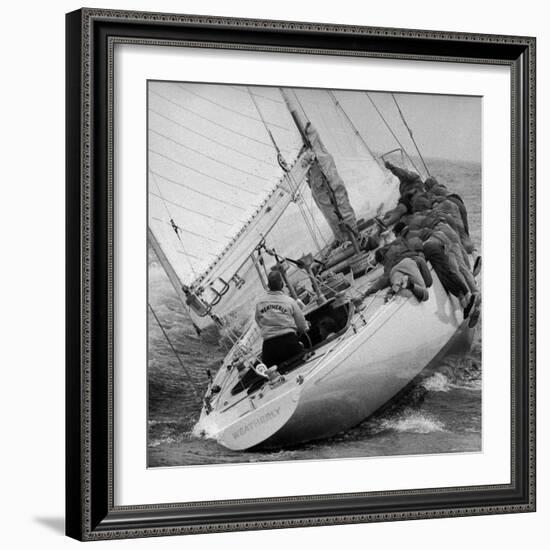 America's Cup Contender Weatherly Racing-George Silk-Framed Photographic Print