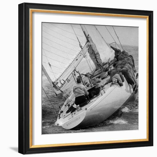 America's Cup Contender Weatherly Racing-George Silk-Framed Photographic Print