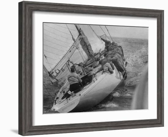 America's Cup Contender Weatherly Racing-null-Framed Photographic Print