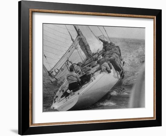 America's Cup Contender Weatherly Racing-null-Framed Photographic Print