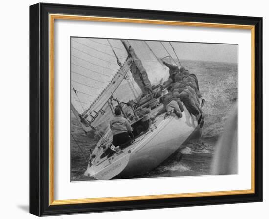 America's Cup Contender Weatherly Racing-null-Framed Photographic Print