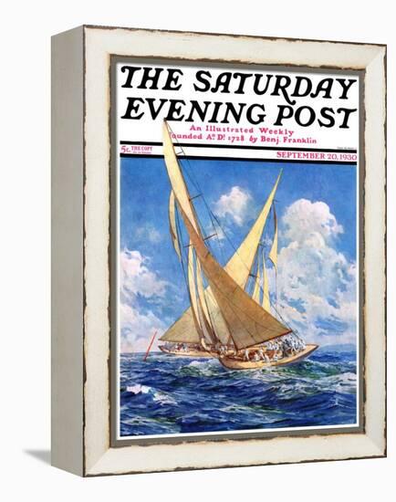 "America's Cup Race," Saturday Evening Post Cover, September 20, 1930-Anton Otto Fischer-Framed Premier Image Canvas
