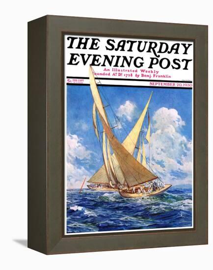 "America's Cup Race," Saturday Evening Post Cover, September 20, 1930-Anton Otto Fischer-Framed Premier Image Canvas