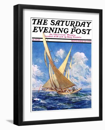 "America's Cup Race," Saturday Evening Post Cover, September 20, 1930-Anton Otto Fischer-Framed Giclee Print