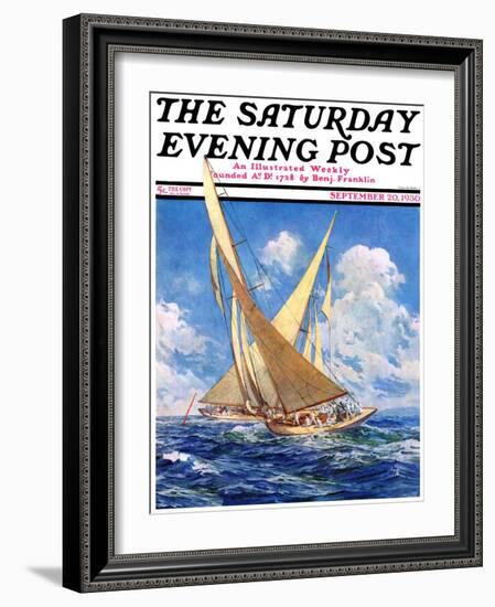 "America's Cup Race," Saturday Evening Post Cover, September 20, 1930-Anton Otto Fischer-Framed Giclee Print