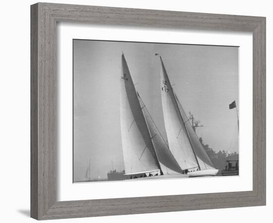 America's Cup Racing Boats Columbia and Sceptre-George Silk-Framed Photographic Print