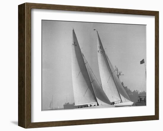 America's Cup Racing Boats Columbia and Sceptre-George Silk-Framed Photographic Print