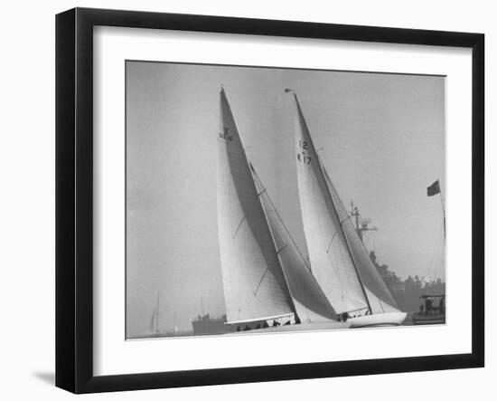 America's Cup Racing Boats Columbia and Sceptre-George Silk-Framed Photographic Print